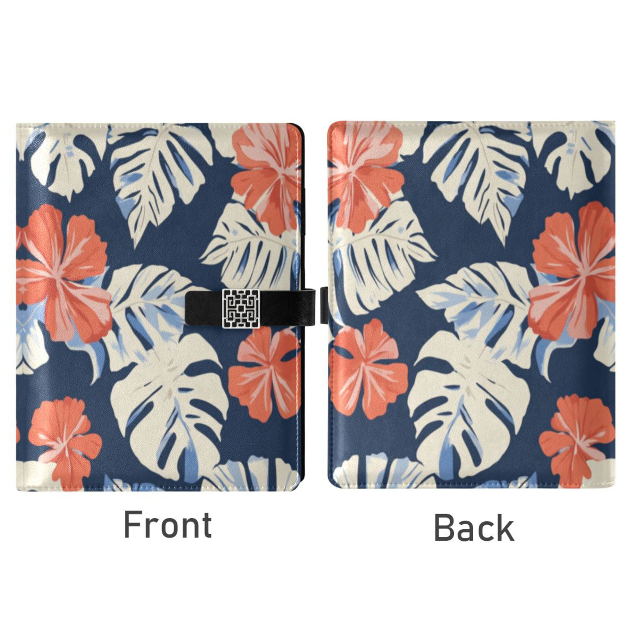 Leather Planner Leather Notebook Notebook Journal Binder Design Pen Pocket Design Convenient for Storage Hawaiian Fower Cartoon