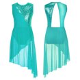 thumbnail image 5 of Doomiva Kids Girls Sleeveless Sequins Contemporary Lyrical Dance Dress Ballet Leotard Dress Dancewear Mint Green 6, 5 of 6
