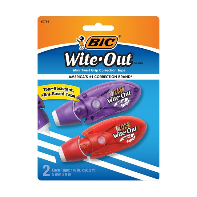 Cinta correctora BIC Wite-Out EZ Correct, paquete de 2, 8 m