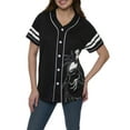 thumbnail image 3 of Women's Jack Skellington Baseball Jersey Shirt Nightmare Before Christmas Black, 3 of 7