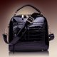 thumbnail image 5 of Bolso bandolera cuadrado con estampado de cocodrilo de piel auténtica, superficie brillante de charol, bolso de hombro moderno y versátil, 5 of 5