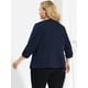 thumbnail image 5 of Women Plus Size 3/4 Sleeves Shawl Collar Blazer Dark Blue 2X, 5 of 6