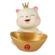 thumbnail image 1 of Estatua de gato con forma de cuenco Yuanbao, adorno artístico para regalo de cumpleaños, cafetería y boda. Oro, 1 of 9