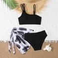 thumbnail image 2 of NAISIBABY Big Girls Swimsuit 3-Piece, Bikini Sets with Floral Cover-Up Mesh Skirt Kids Beach Bathing Suit Black 11T, 2 of 8