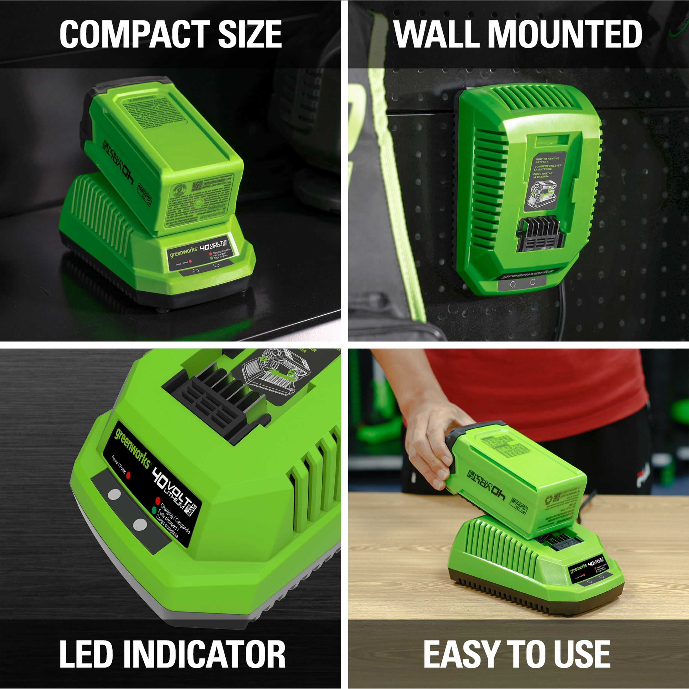 Greenworks 40V Lithium Ion Battery Charger 29482
