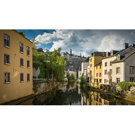 Canvas Print River Historically Luxembourg City Old Town Basic Stretched Canvas 10 x