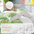 thumbnail image 4 of Green Succulent Twin Size Comforter Set, Green Leaves Plants Abstract Art Bedding for All Seasons, 4 Pcs Bed Set, 1 Quiltcover (68"x86") ,1Sheet(67"x116"), 2Pillowcases (30"x20"), 4 of 12