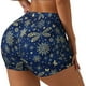 thumbnail image 1 of Fotbe Dark Blue Christmas Shorts Sin Costuras – Shorts Deportivos de Cintura Alta para Mujer, Elásticos para Gimnasio, Yoga, Running o Ciclismo-Large, 1 of 8