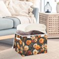 thumbnail image 5 of Orange and White Flowers Large Storage Bins with Linen Collapsible Lid Storage Box 16.7 x 12.6 x 11.8in, 5 of 7