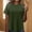 Green-a, variant on Women's Round Neck T-Shirt Loose Fits Patchwork Short Sleeve Tops Summer Comfy Casual Basic Tee ,Gray,L