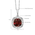 thumbnail image 5 of Gem Stone King 10K White Gold Cushion Red Garnet and Diamond Accent Necklace 2.74 cttw, 5 of 5