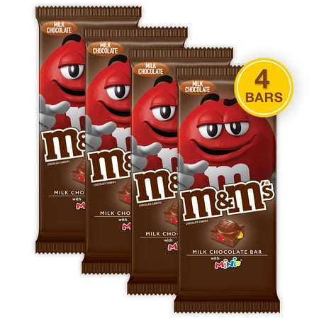 (4 pack) M&M'S Minis, Milk Chocolate Candy Bar, 4 (World's Best Candy Bar Fundraiser)