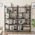 thumbnail image 2 of Danolapsi 5 Tier Bookshelf Rustic Industrial Style,Storage Shelves,61 Inch Tall Industrial Book Shelf with Open Display Bookshelves,5 Shelf Bookcase with Metal Frame for Living Room,Bedroom and Home, 2 of 9