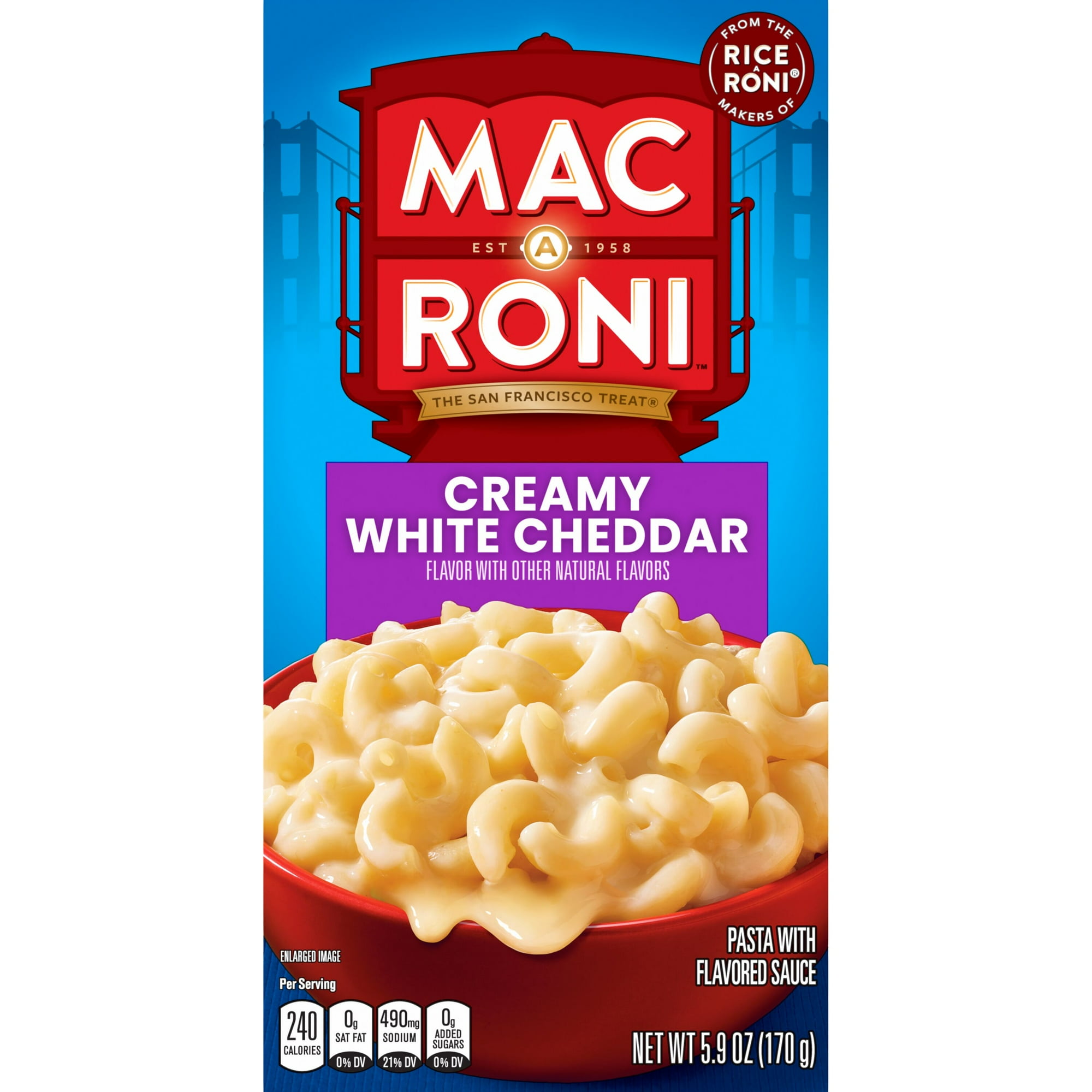 Mac a Roni Pasta Mix Creamy White Cheddar (5.9 oz Box), Single Pack