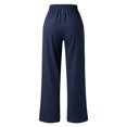 thumbnail image 4 of SNKSDGM Women's Plus Women's Pants Casual Linen Pants for Women Jeans Womens Casual Solid Color Loose Pockets Elastic Belt Waist Pants Long Trousers, 4 of 6