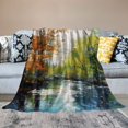 thumbnail image 2 of Shiartex Fall Colors Print Flannel Throw Blanket for All Seasons - Excellent Hand Feel, Long-Lasting Blanket 40x50in, 2 of 6