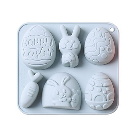 

QUSENLON Easter Egg Moulds Easter Silicone Soap Molds Chocolate Candy Molds Soap Cooking Supplies DIY Mold for Jello Soap Fondant