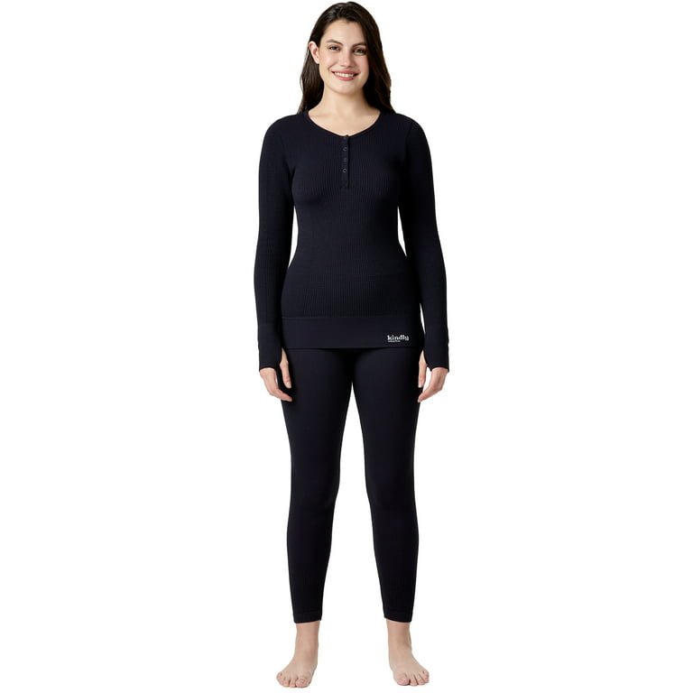 kindly yours Women's Sustainable Seamless Thermal Leggings 
