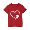 thumbnail image 1 of Posijego T-Shirt de la Saint-Valentin pour Garçons et Filles avec Cœur Graphique, T-Shirt à Manches Courtes en Coton pour Enfants, 1 of 6