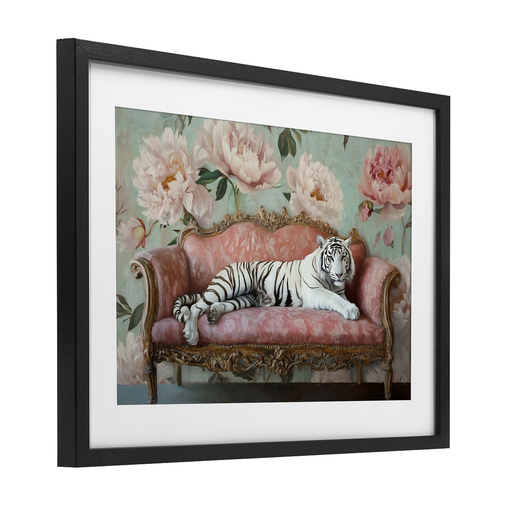 Stupell Industries Where The Tiger Dreams Black Framed Print Under Glass, design by Tina LeCour
