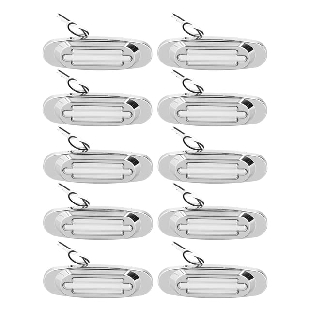 10 Unids/set 16 LED Luz de Marcador Lateral de Camión de Remolque 1200LM Lámpara Indicadora de Señal de Giro IP67 Impermeable para Vehículos de 12 a 24 V Luz Blanca