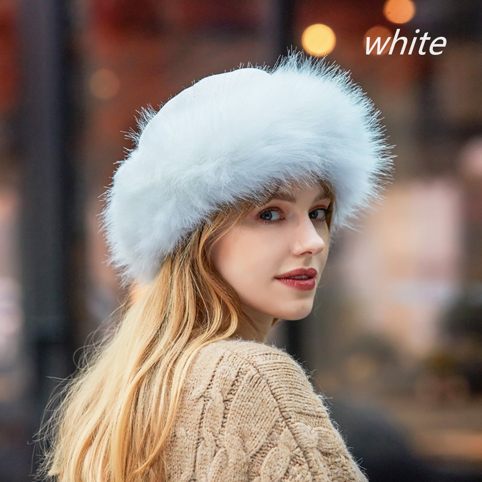 NEW Womens Celebrity Inspired Winter Russian Faux Fur Trim Warm Head Hat Cap 