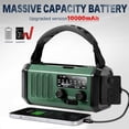 thumbnail image 2 of Emergency Crank Radio, 10000mAh Solar Hand Crank Weather Radio with NOAA Alerts, Portable AM/FM Radio, USB-C Charger, Flashlight & SOS Alarm for Hurricane Supplies Power Outage Kit Camping, 2 of 8