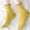 Yellow, variant on Women Vintage Plaid Ruffled Mid Calf Socks Checkered Frilly Cuff Stretch Casual Socks for Sneakers Boots Daily Wear