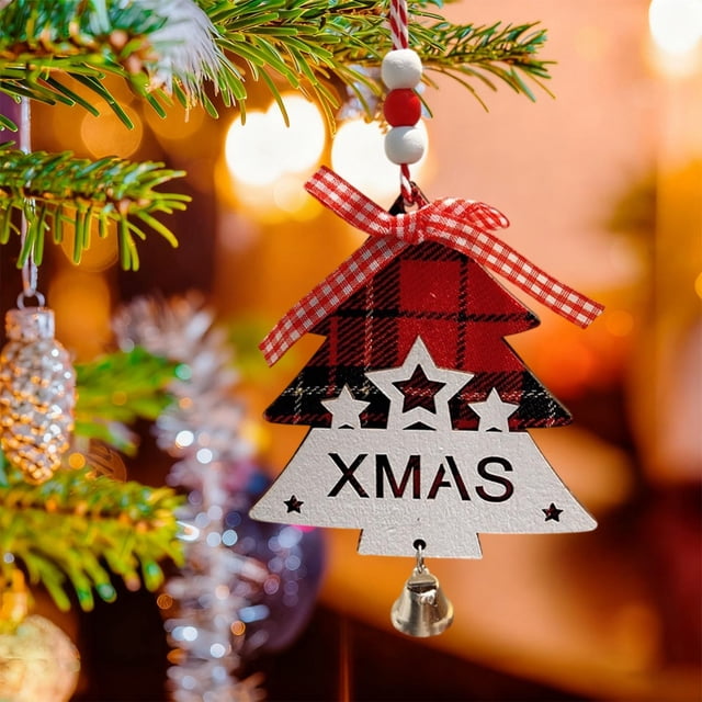 Christmas Red Plaid British-Style Letter Ornaments Christmas Tree Ambiance Decorations Gifts Gift Box Decorations