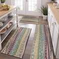 thumbnail image 2 of Yellow and Pink Geometric Boho Pattern Kitchen Rugs Sets Of 3,Kitchen Runner Rugs Non Skid Washable,Decorative Kitchen Floor Mats for Kitchen,Sink,Laundry,17"x30"+ 17"x47" + 17"x59", 2 of 6