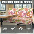 thumbnail image 4 of FOR U DESIGNS Cute Flower Pattern 2 Pcs RV Dinette Cushion Covers Anti-Slip Camper Cushion Slipcover Stretch 2 Seat Sofa Chair Cover 1 Backrest Covers and 1 Bench Covers, 4 of 7