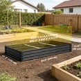 thumbnail image 3 of Outsunny 8x4x1ft Galvanized Raised Garden Bed, Open Bottom, Black, 3 of 10