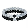 thumbnail image 3 of EOEMY 2Pcs Distance Bracelets Lovers Couples Matching Gift Matte Agate 8mm Bead Stone-5-Couples, 3 of 9