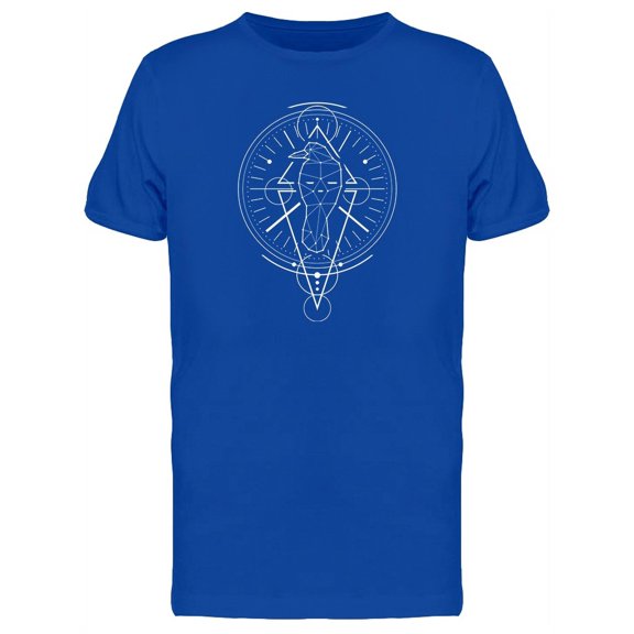 Mystical Raven Geometry Symbol T-Shirt Men -Image by Shutterstock, Male 3X-Large