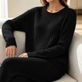 thumbnail image 4 of yillto Sets for Women's Ribbed Long Sleeve Tops and Pajamas Pjs Pants Soft Comfy Matching Fall 2 Piece Outfits, 4 of 4