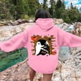 thumbnail image 4 of WEAIXIMIUNG Robe Chandail en Molleton Grande Taille 3X Sweat à Capuche Imprimé Lettre pour Femmes Manches Longues avec Poches, 4 of 7