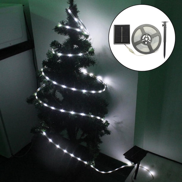 tirarere LED Solares para Exteriores, 5 M / 16,4 Pies, 100 LED Solares, tirares de lámpara de Encendido / Apagado Automático para Jardín, Patio, Piscin blanco Yinane Luces de tira