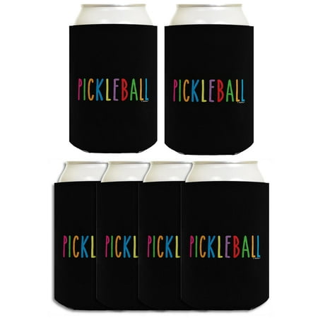 

Pickleball Gift For Women Pickleball Text Word Art 6-Pack Can Drink Sleeves