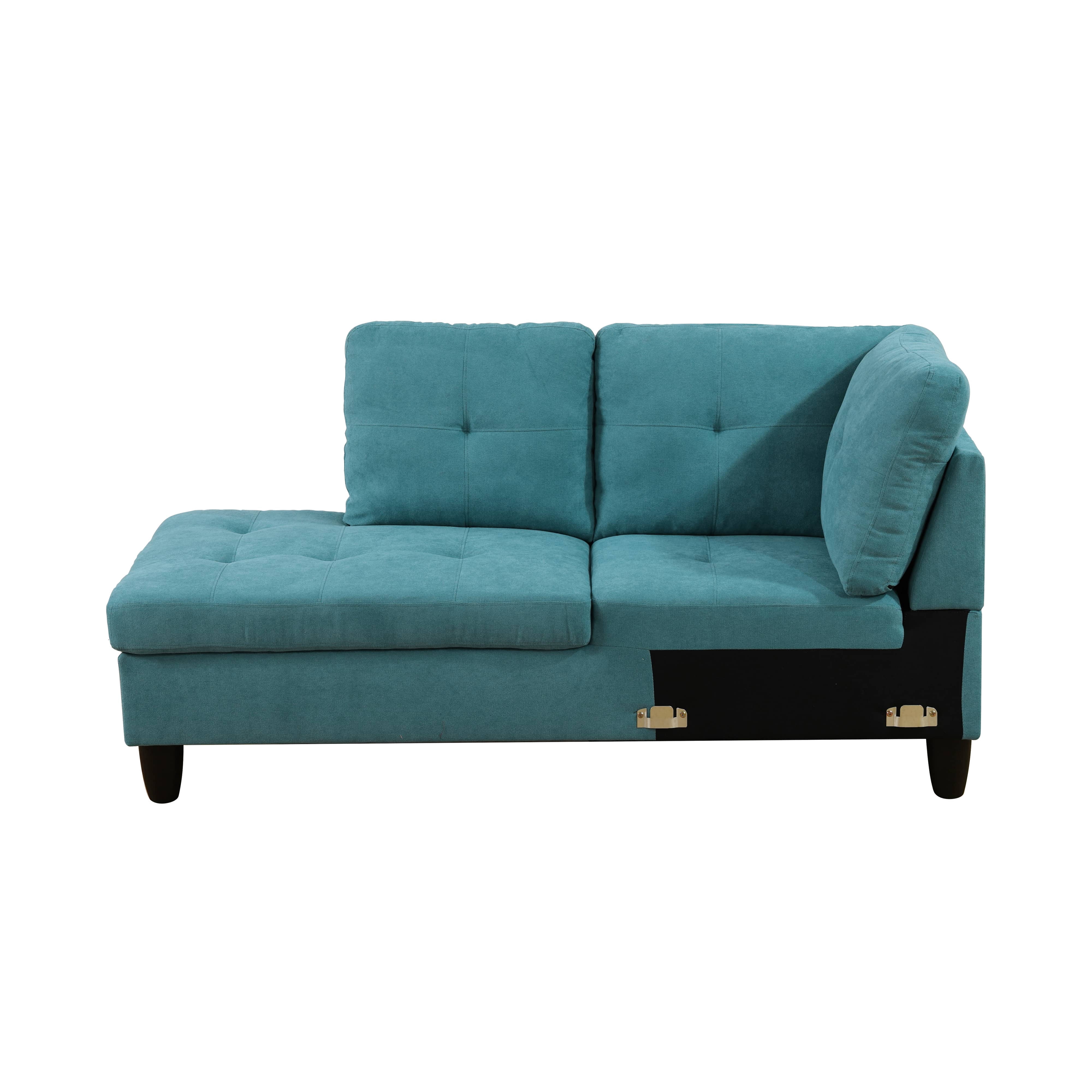 MAYEERTY Teal Blue Modern 3-Piece Couch Vibrant Unique Chic Living Room Furniture