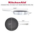 thumbnail image 2 of KitchenAid Poêle-Gril Ronde Antiadhésive en Acier Inoxydable à Base 3 Plis, 10,25 Po, Acier Inoxydable Brossé, 2 of 6