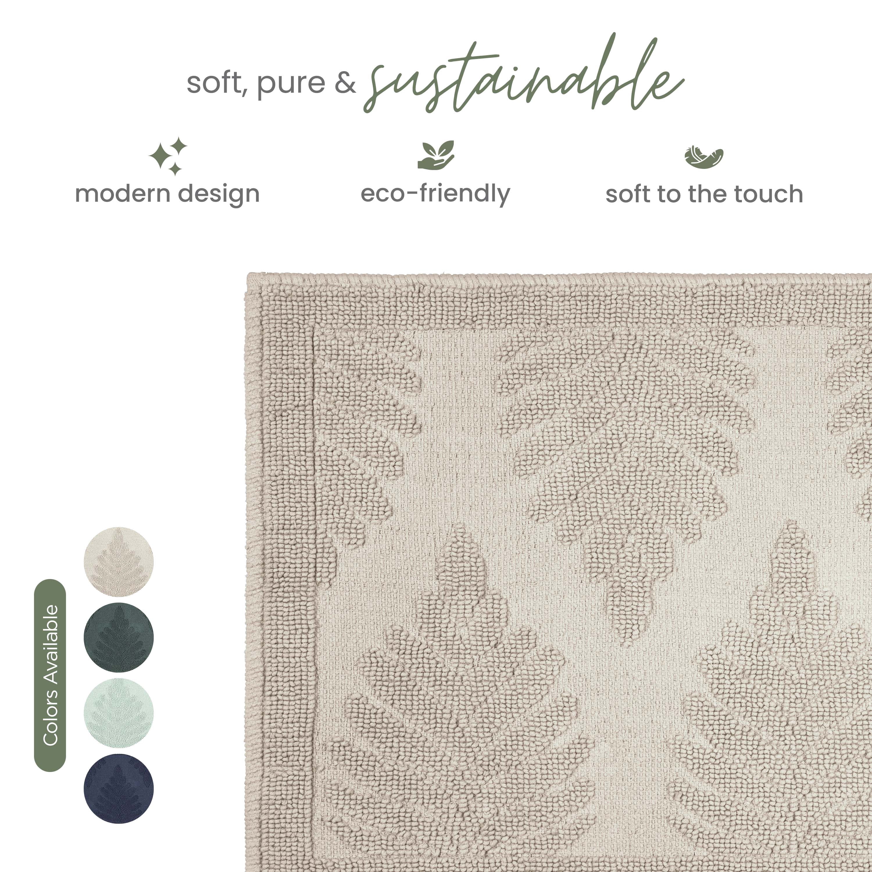 Martex Restore Fern Cotton Bath Rug, 20" x 32", Sand