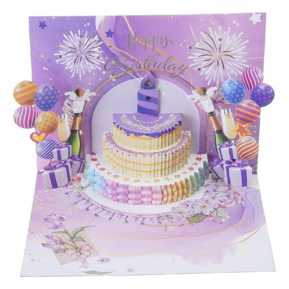 Birthday Greeting Card with Light and Music Cake Greeting Card Light and Sound Birthday Card for Women Men