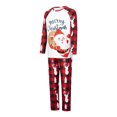 thumbnail image 3 of Elippeo Family Matching Christmas Pajamas, Baby Romper/Letter Santa Print Tops and Elk Christmas Tree Print Plaid Pants Sleepwear Set, 3 of 10