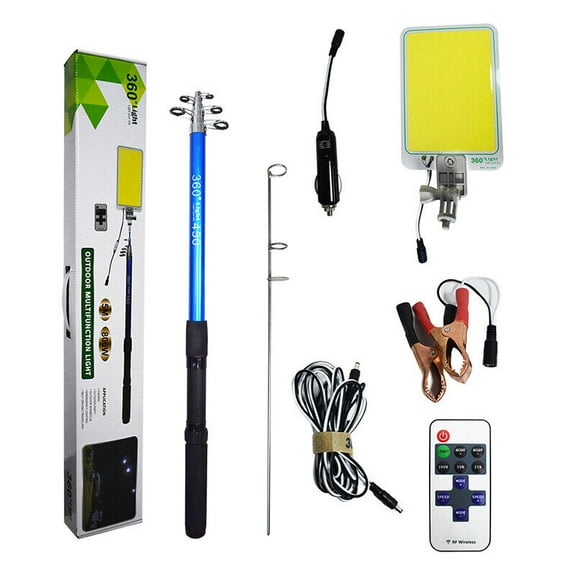 500W Telescopic Fishing Lantern Rod LED Light Car Repair Lamp Camping Lights