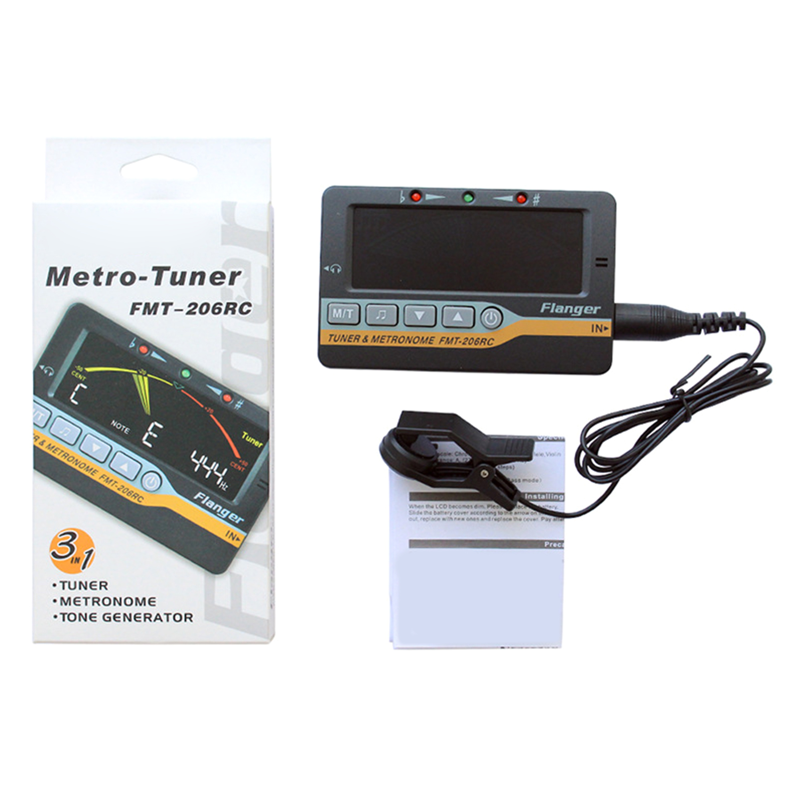 Portable Guitar Bass Saxophone Instrument Tuner Metronome Tone