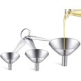 thumbnail image 3 of Embudo de cocina de 3 piezas, embudo de petaca de acero inoxidable, juego de embudo pequeño, embudo de metal con mango largo para transferir botellas de llenado de polvo de aceite líquido Sincero Electrónica, 3 of 5