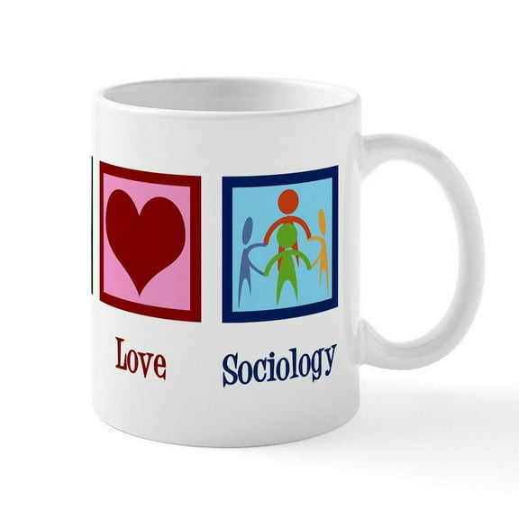 CafePress - Peace Love Sociology - 11 oz Ceramic Mug - Novelty Coffee Tea Cup