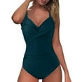 thumbnail image 3 of Gubotare Maillot de Bain une Pièce pour Femmes, Maillot de Bain à Volants avec UPF 50+, Vert m, 3 of 5