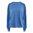 thumbnail image 5 of Vedolay Women Hoodless Hoodies Long Sleeve Slim Fit Sweater Top Blue,S, 5 of 5
