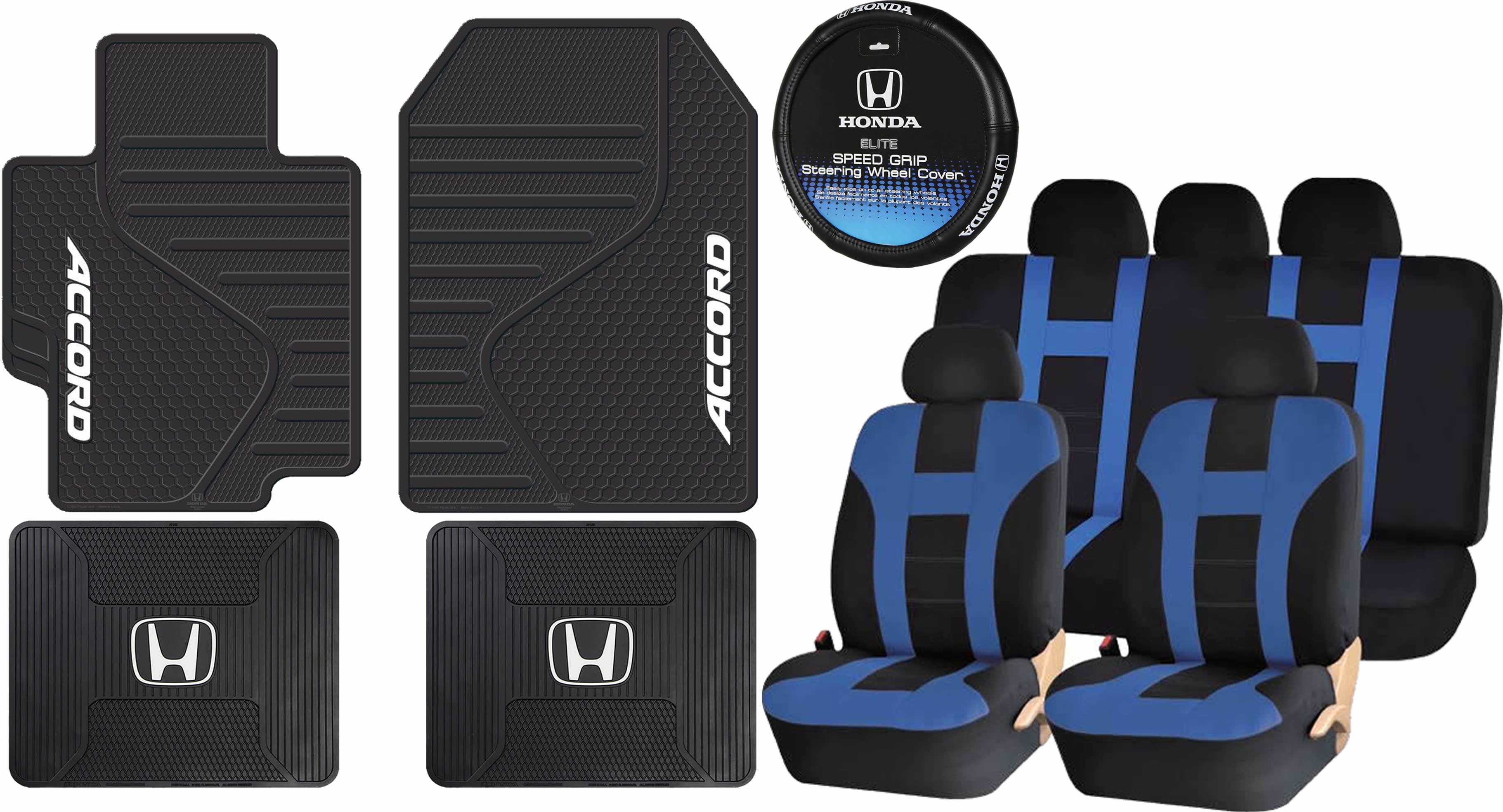 14 Piece ALL Weather Heavy Duty Rubber Front Rear Floor Mats Steering